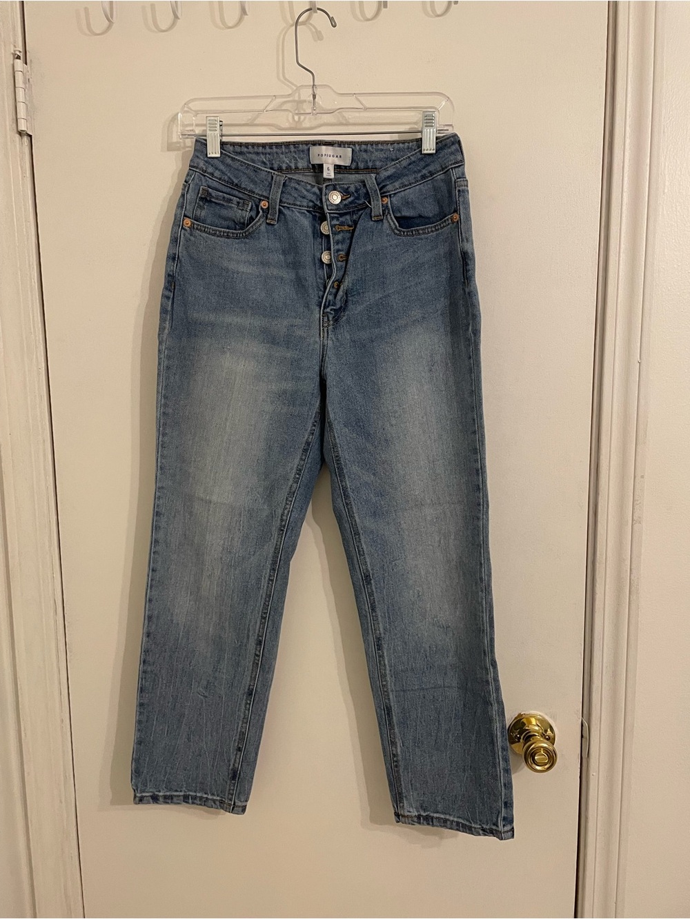 POPSUGAR Straight-Leg Light Blue Jeans